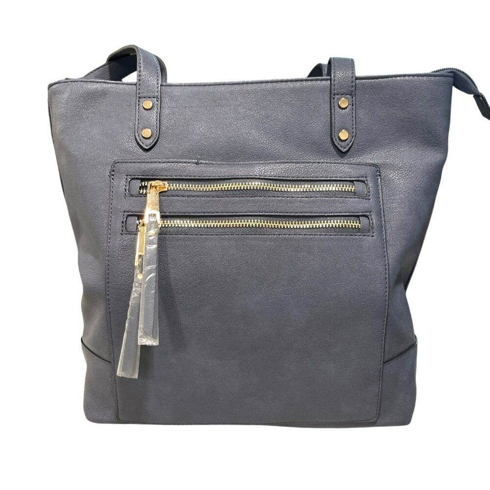 Inc International Concepts Navy Faux Leather Tote Bag New